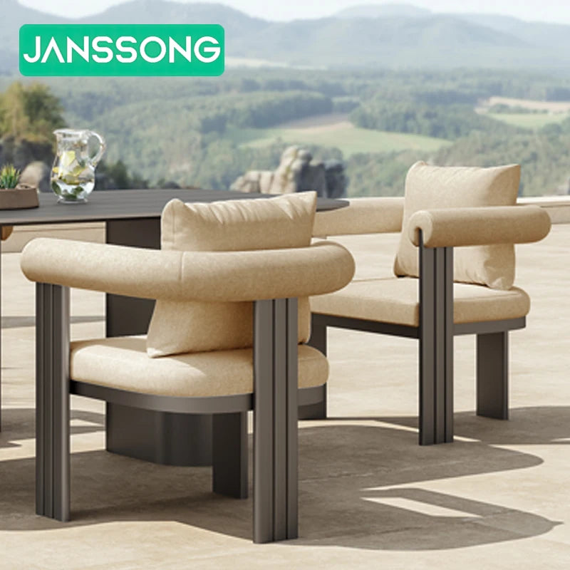 Hotel Outdoor Dining Table Set Garden Furniture Aluminum Table and Chairs Patio Furniture Outdoor Dining Set Poolside Furniture